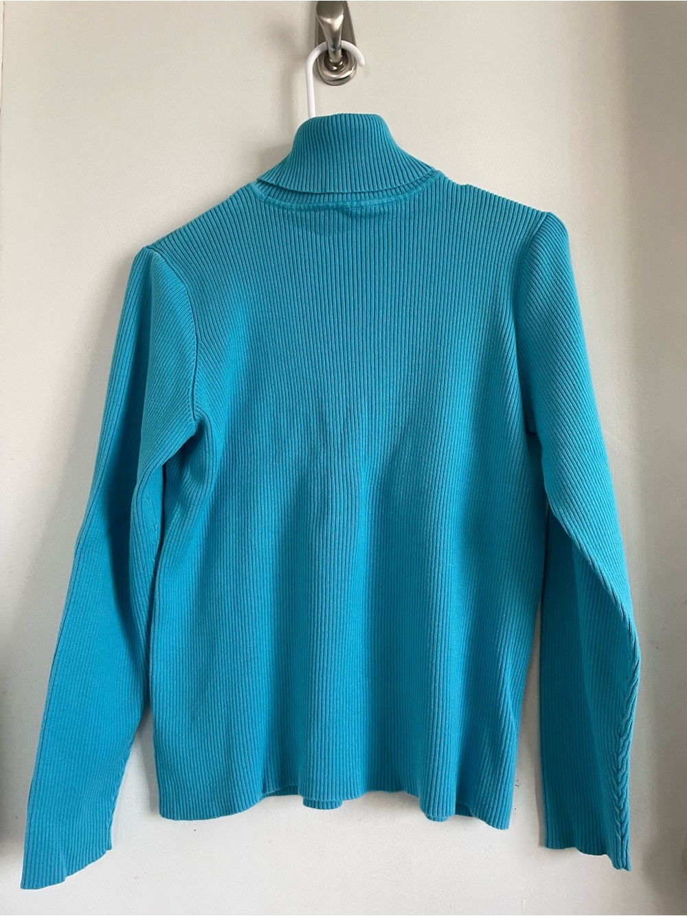 Ralph Lauren Turquoise Ribbed Turtleneck Sweater - Picture 2 of 3